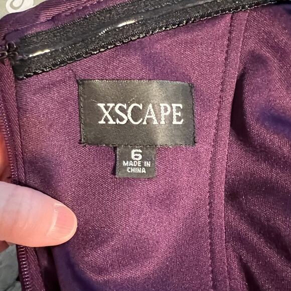 Xscape Purple Off-Shoulder Peplum Gown - Picture 7 of 7